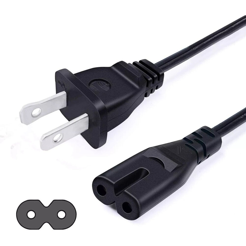 AC Power Cord Cable Non-Polarized NEMA 1-15P to C7 6ft, Virginia seller